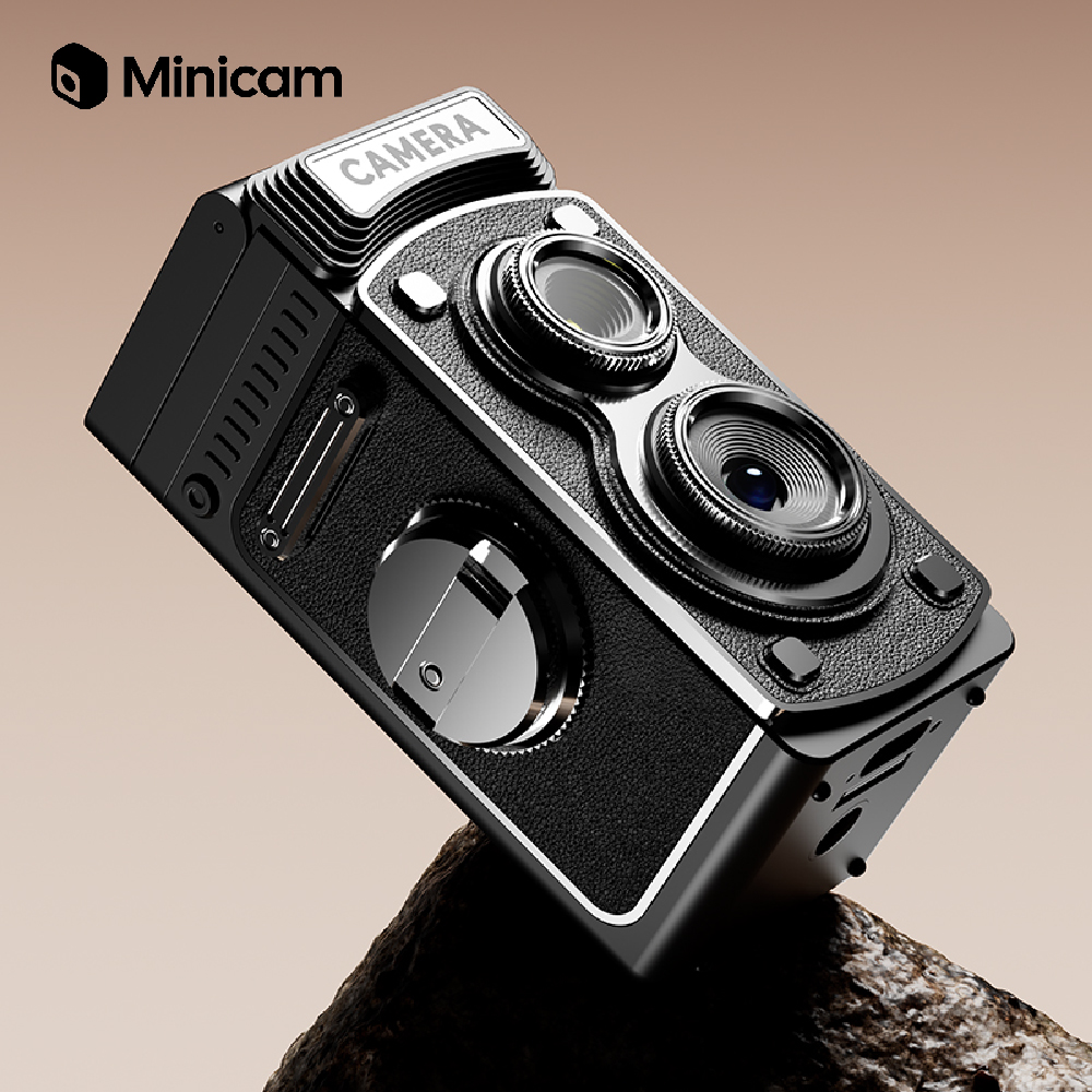 【Minicam 迷你拍】G17 復古TLR雙眼 Y8000 迷你相機-黑色
