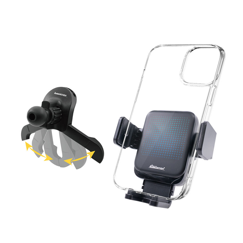 【安伯特】MINI無線充電手機架(搭配-冷氣口支架) 國家認證 一年保固 (電動夾緊 車用手機架 汽車手機架 手機支架)