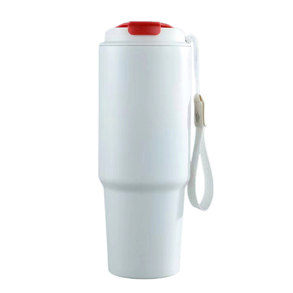 金安德森 304不鏽鋼高真空運動咖啡杯(附提繩)600ml 白色