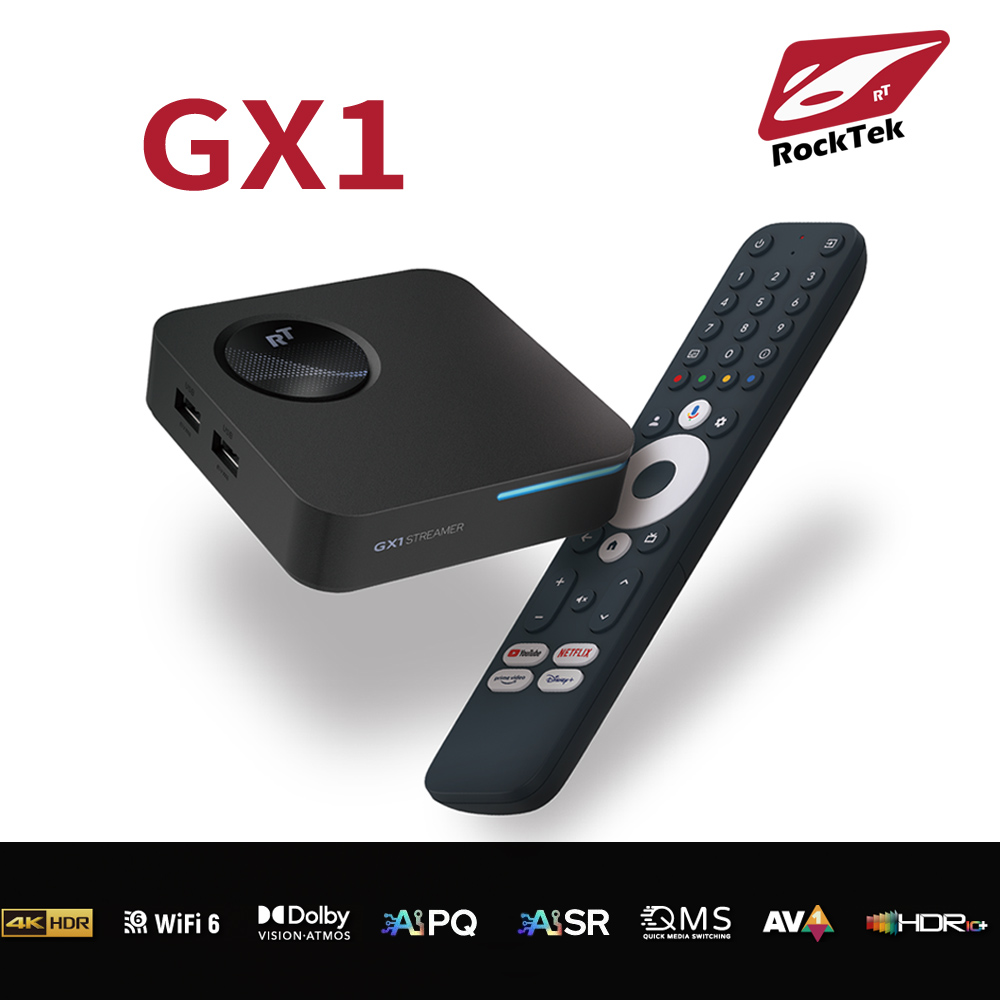 RockTek雷爵 4K GoogleTV智慧電視盒 GX1