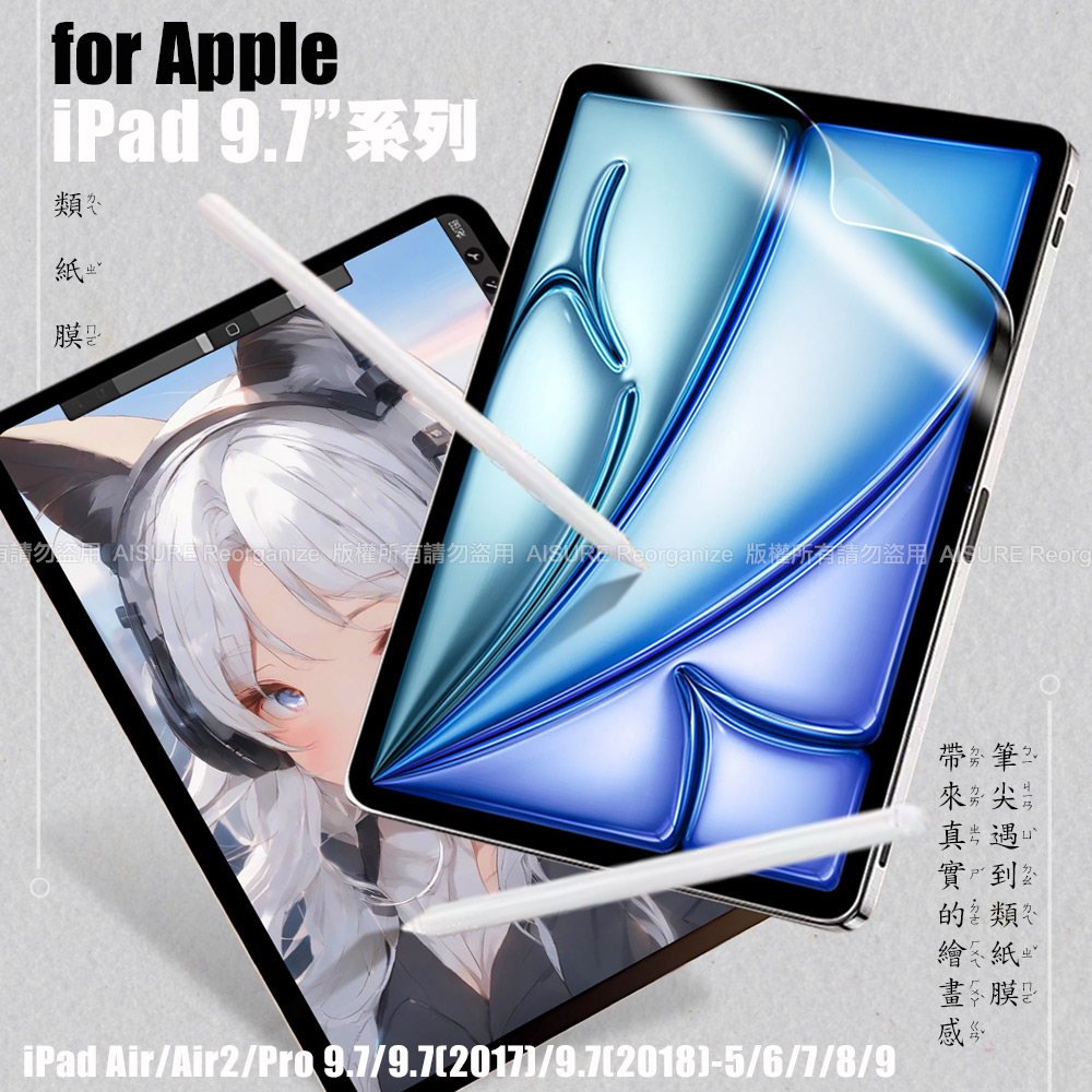 CITY iPad Air / Air2 / Pro 9.7 / 9.7(2017) /5/6/7/8/9 (2018)類紙膜 書寫膜