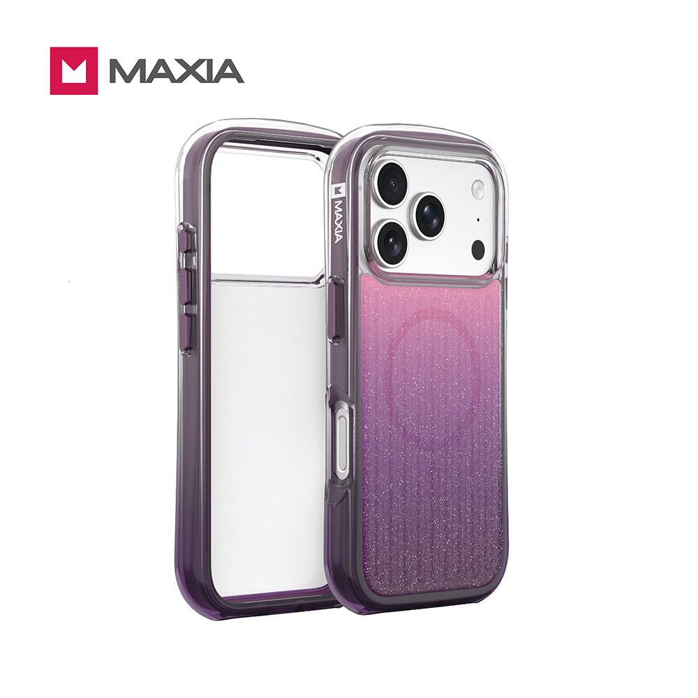 【MAXIA】iPhone 18 Pro Glitter 閃亮行李箱磁吸保護殼- 星鑽紫（兼容iPhone17 Pro）