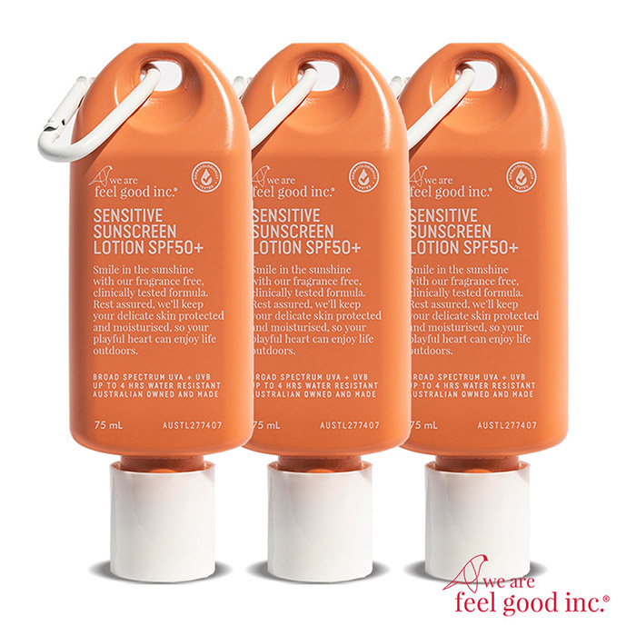【we are feel good 好感覺】敏感肌專用耐水防曬乳SPF50+ 75ml/瓶 X3瓶