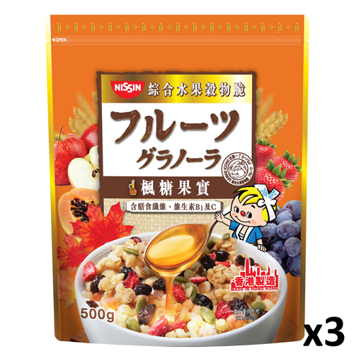 【日清】楓糖果實綜合水果穀物脆*3