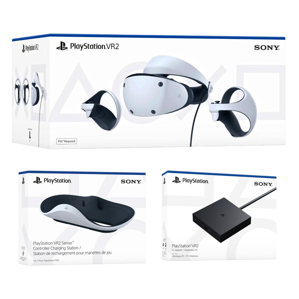 SONY PlayStation VR2+PlayStation VR2 Sense控制器充電座+PlayStation VR2 PC 轉換器