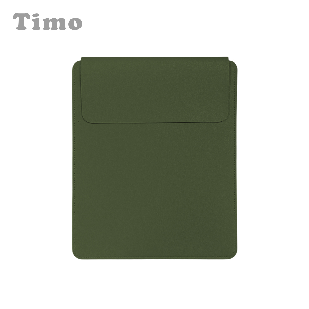 【Timo】Apple iPad / 三星平板 10.9吋以下通用 輕薄皮革收納包 筆電內袋-軍綠色