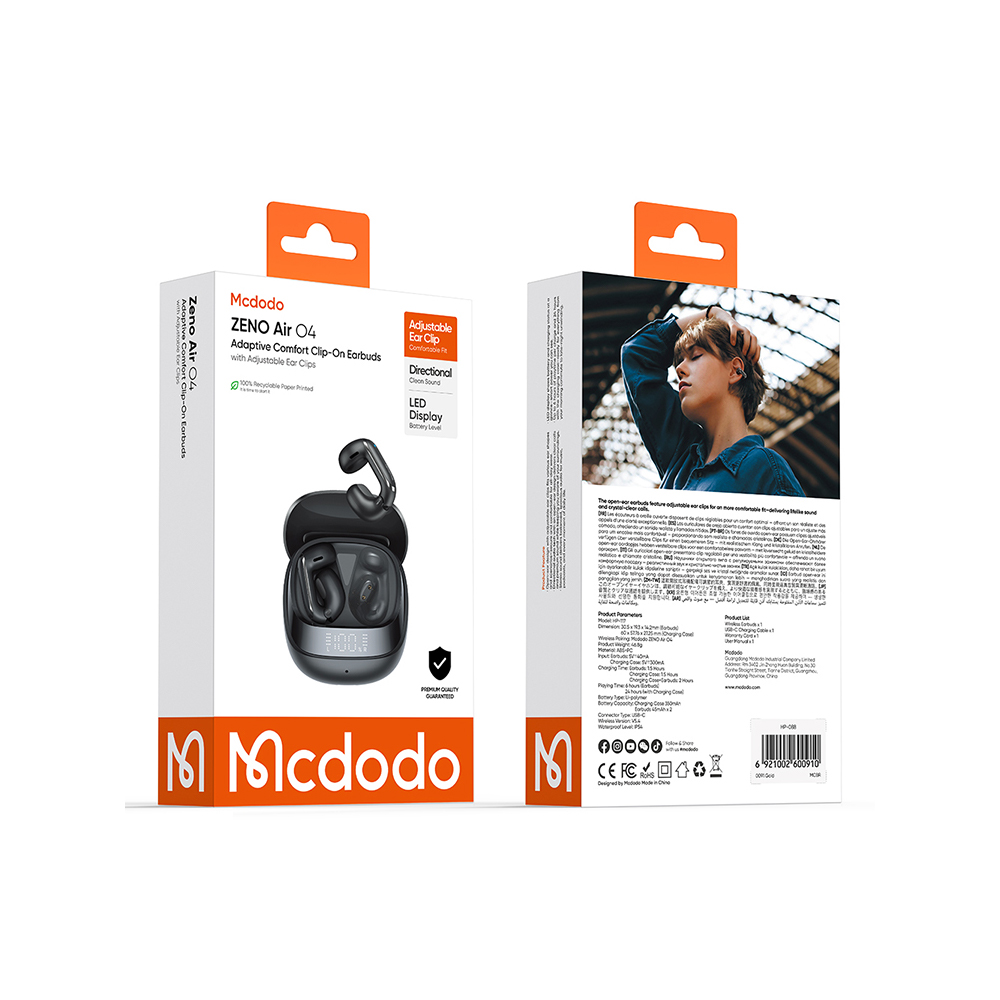 Mcdodo麥多多 HP117 Zeno Air 04系列舒適可調節開放式夾耳耳機