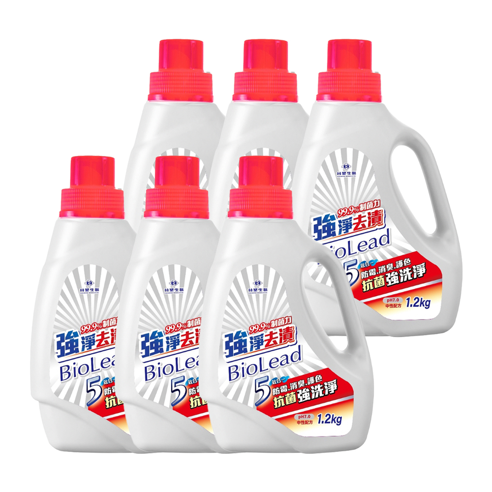《台塑生醫》BioLead超濃縮強淨去漬洗衣精1.2kg(6瓶入)