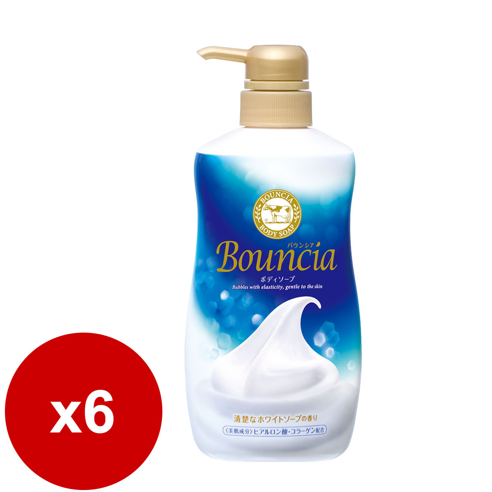 日本牛乳石鹼-美肌保濕沐浴乳(藍-優雅花香) 500ML *6瓶