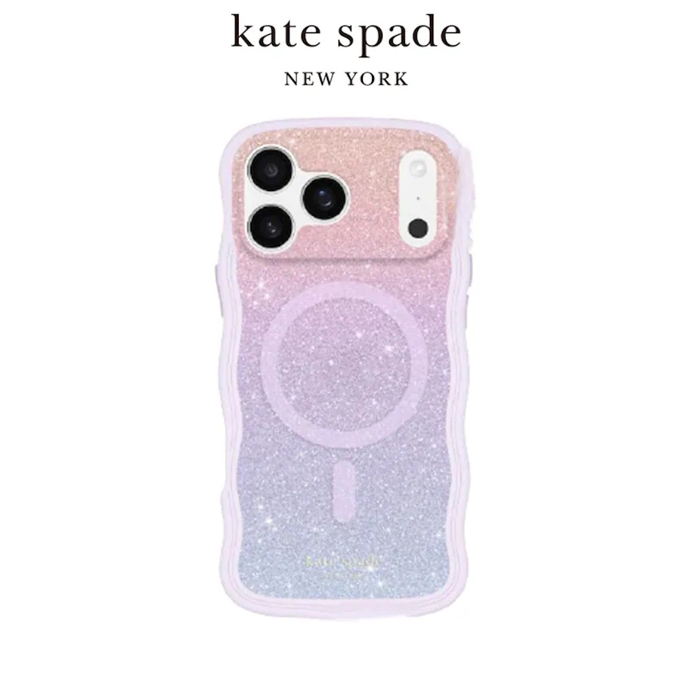 Kate Spade iPhone 17 Pro 6.3 精品磁吸防摔波浪殼 粉彩紫