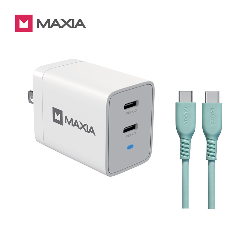 【MAXIA】氮化鎵GaN 67W急速快充組-綠線(MPC-A67W+MQC-250)