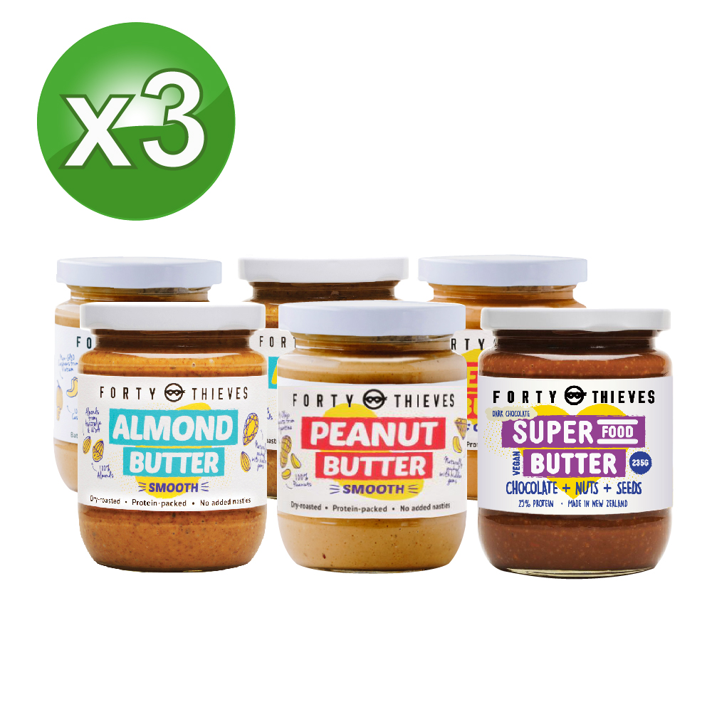 【壽滿趣-Forty Thieves】紐西蘭頂級絲滑腰果1+巧克力堅果2(235gX3入)