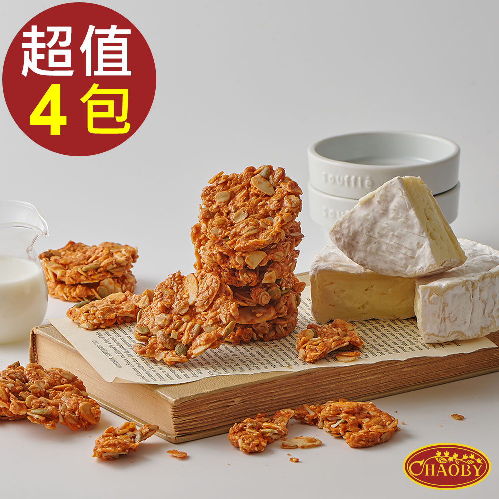 【超比食品】纖女系燕麥脆片-香濃起司100g X4包