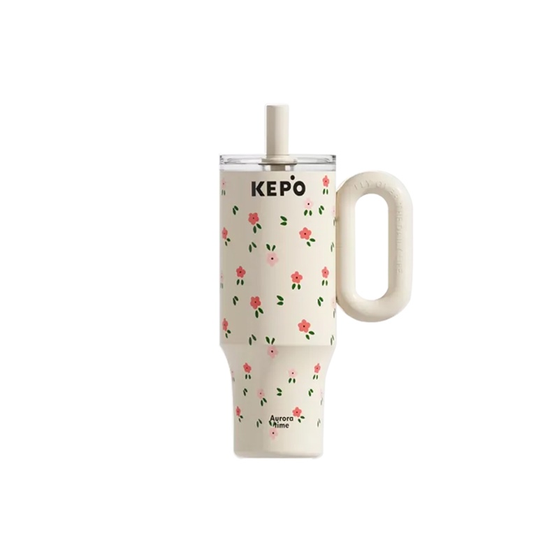 KEPO LQ 1200ml KC015 花園冰霸杯 吸管保溫杯 316L不銹鋼款 小碎花
