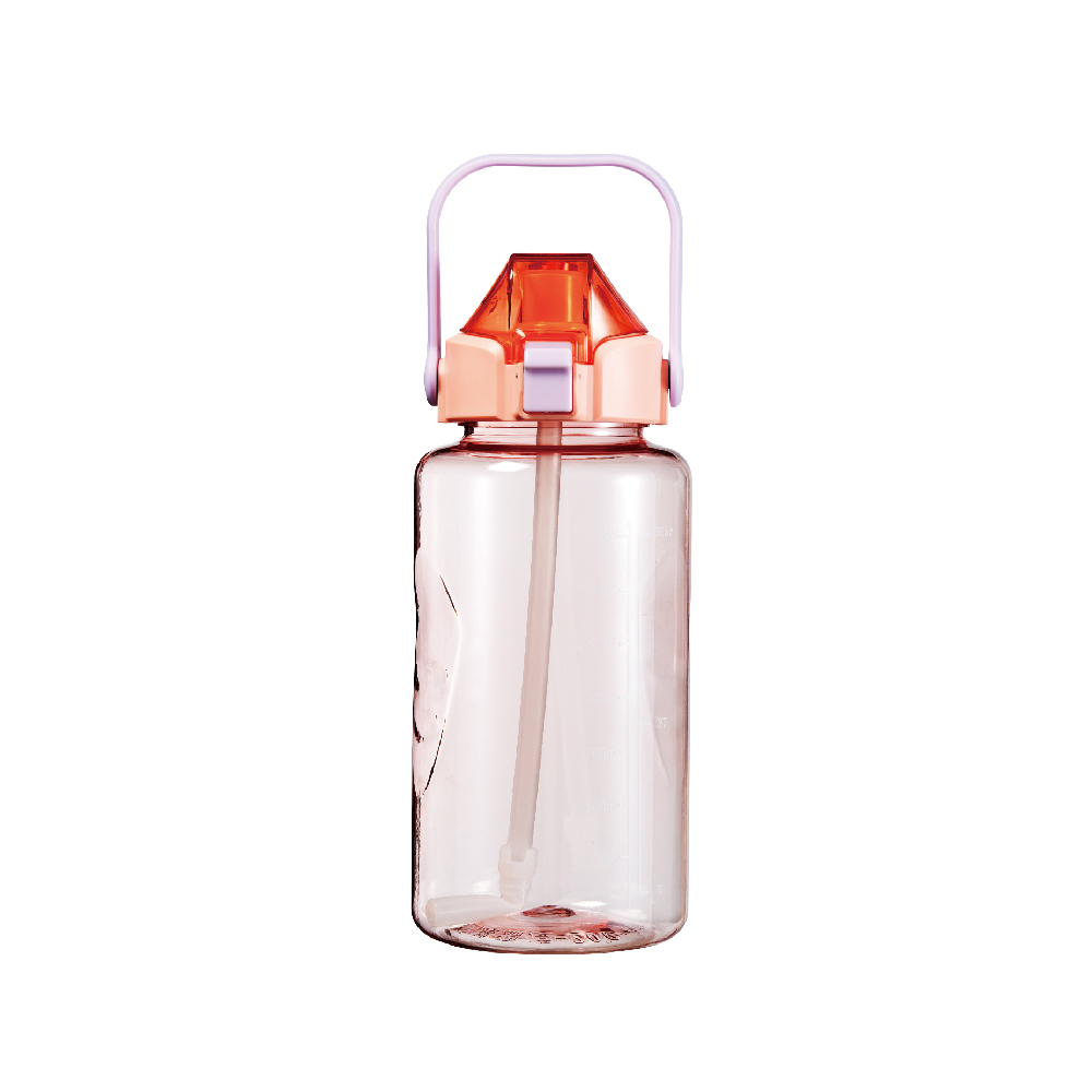 LEMANI樂曼尼 炫彩彈蓋內附吸管運動水瓶1500ml LM-1500P【橘色】