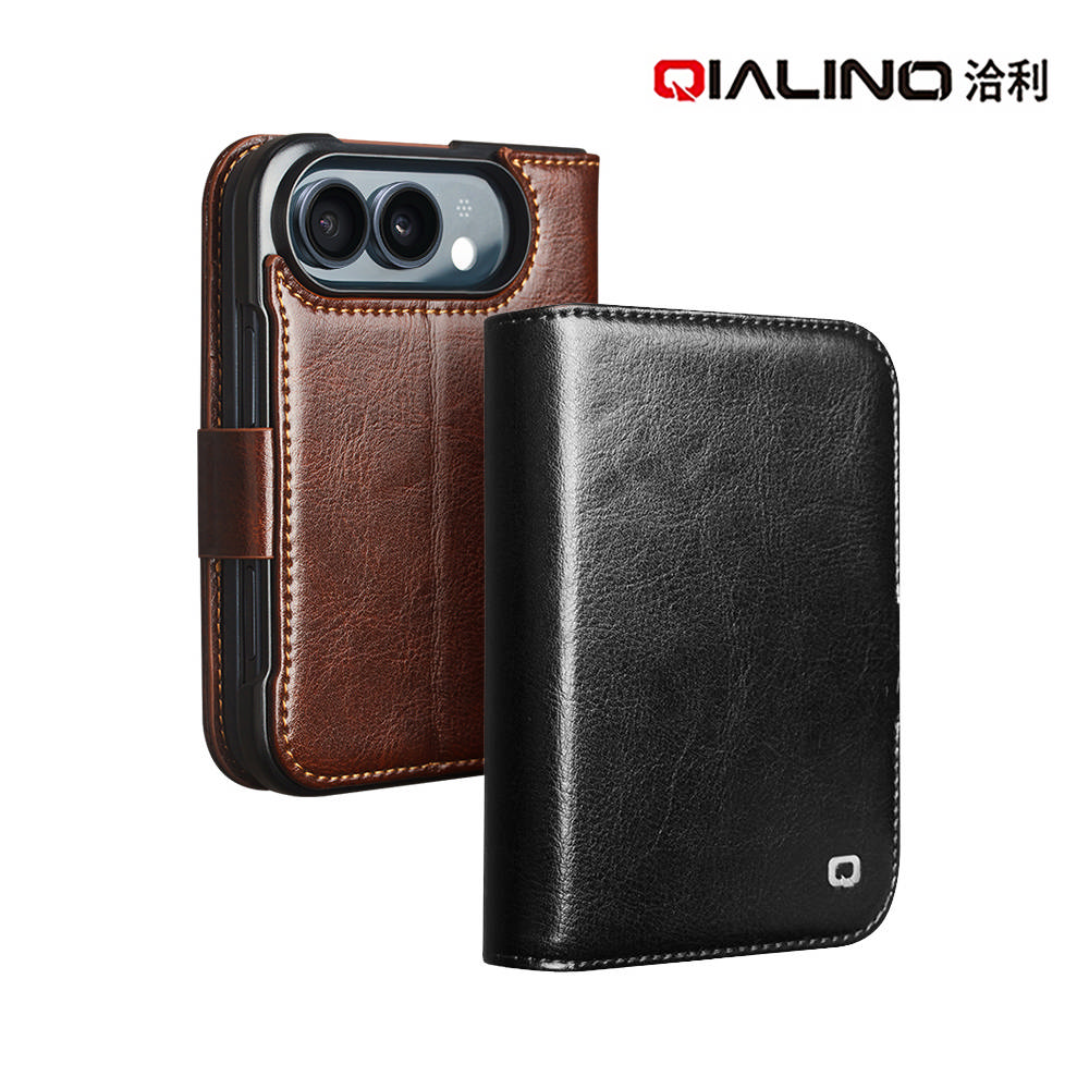 QIALINO Apple 蘋果 iPhone Duo 真皮經典皮套(磁扣款)(棕色)