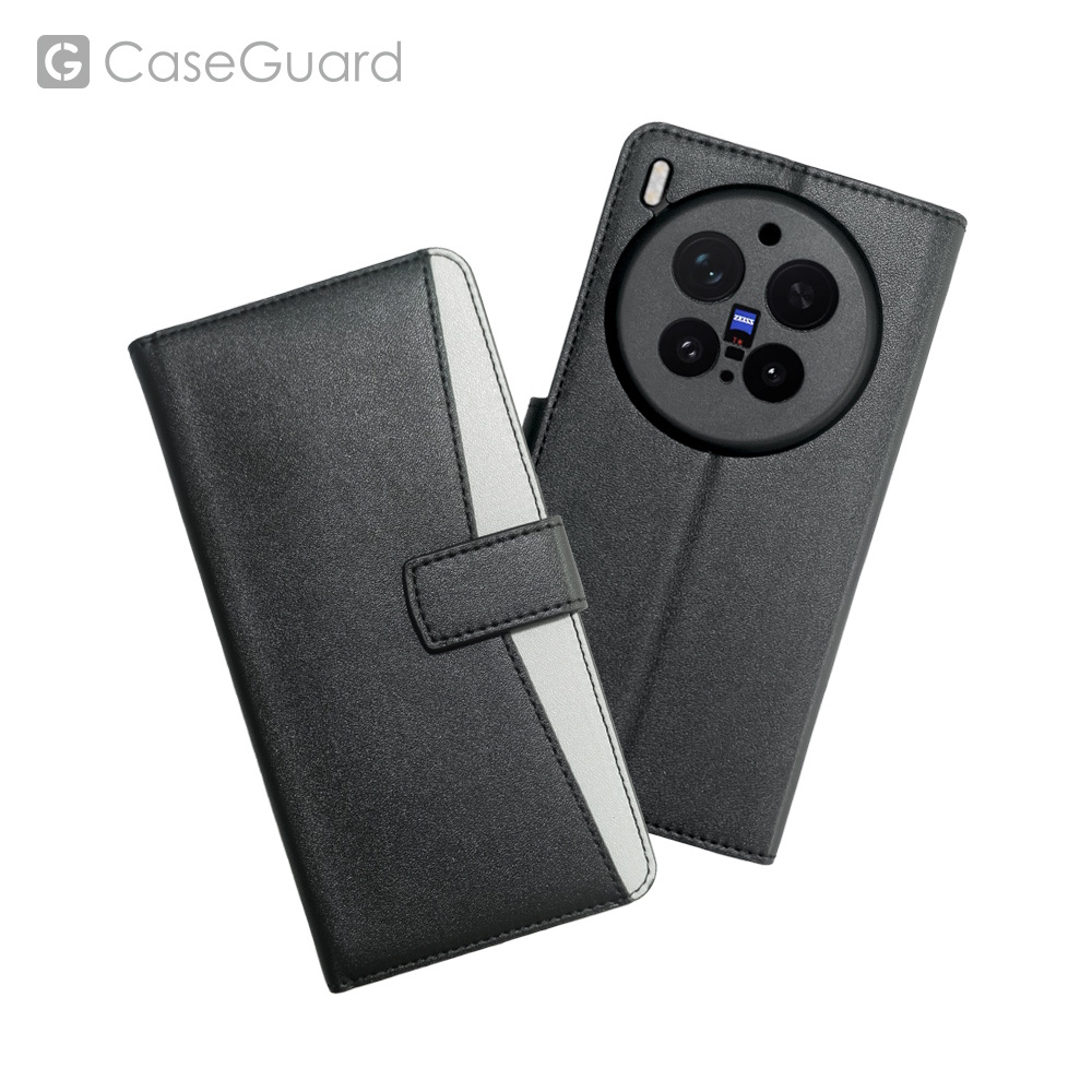 CaseGuard  vivo X300 Pro 側掀站立式皮套 黑色