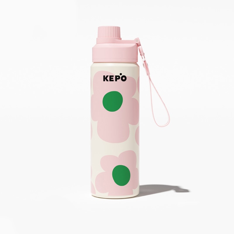 KEPO LQ 600ML KC011運動保溫保冷杯 隨行保溫保冷杯 316L不銹鋼內膽 粉色