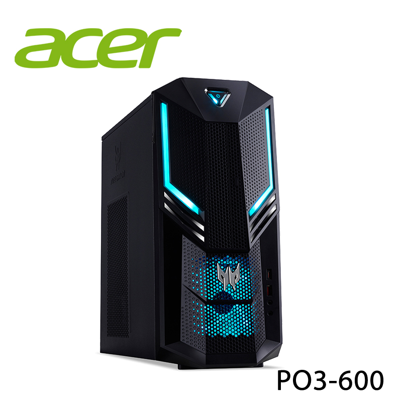 【ACER宏碁】PO3-600 i7-8700 桌上型電腦-送acer電競滑鼠+電競滑鼠墊+Hello Kitty不鏽鋼快煮壺+acer馬克杯