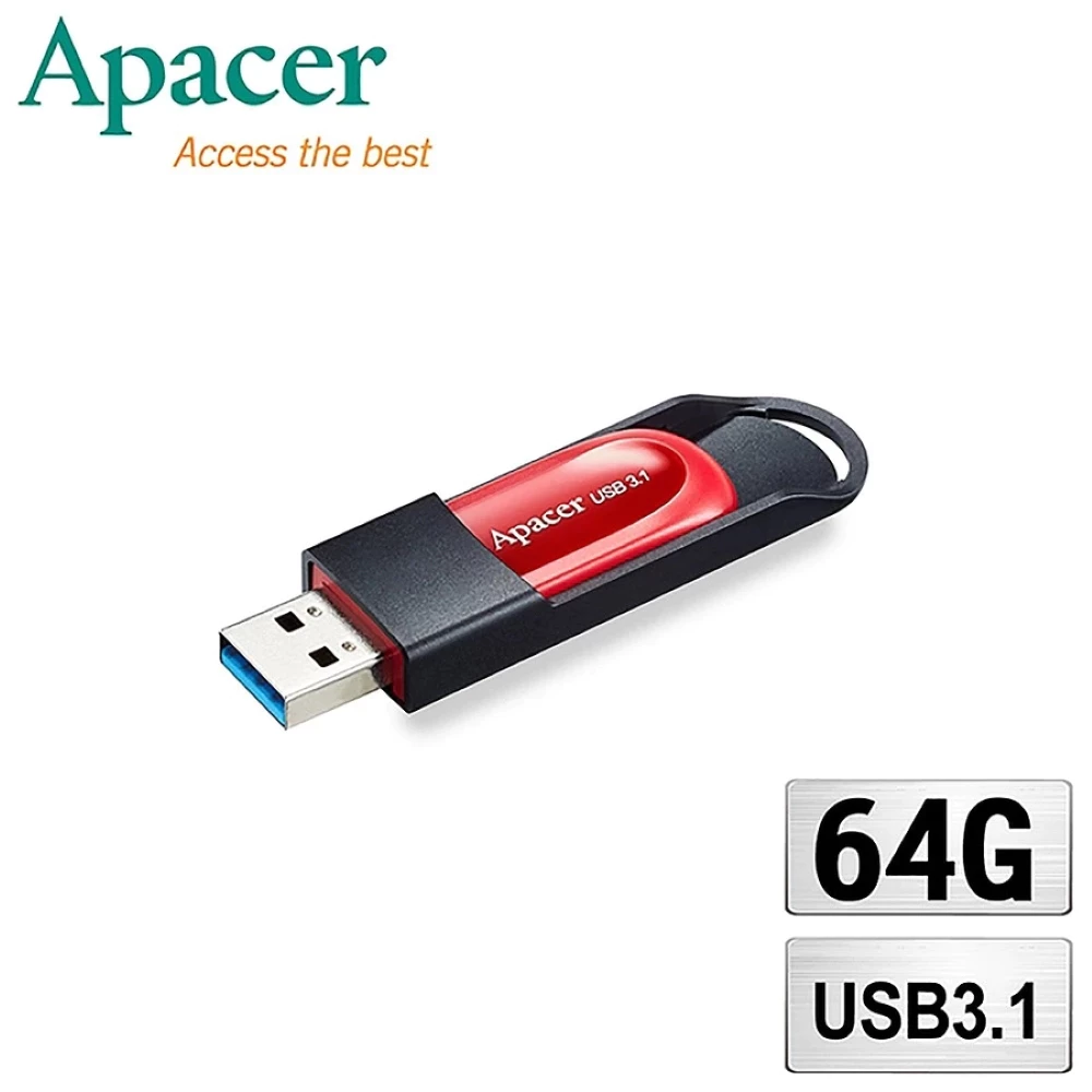 Apacer 宇瞻 AH25A 64GB 流線飛梭碟 USB 3.1 隨身碟