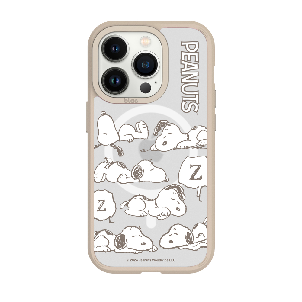 iPhone 14 Plus/15 Plus SNOOPY史努比慵懶睡姿極光霧透MagSafe iPhone手機殼