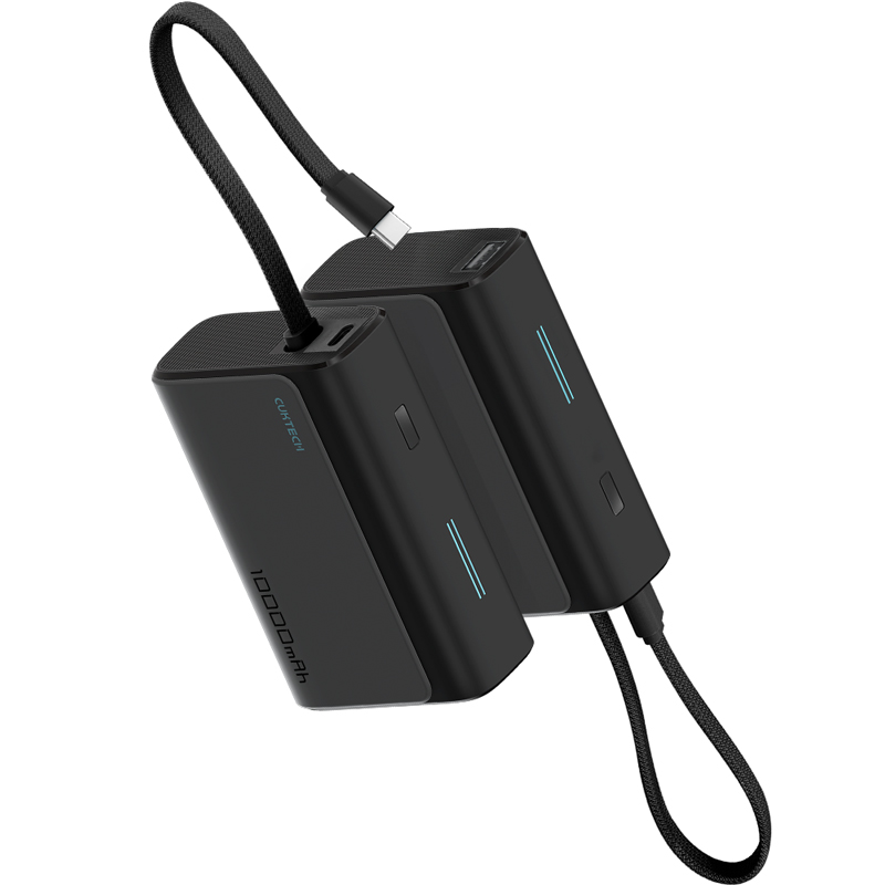 【Wh+CCC標示】CUKTECH 酷態科 CP133L LPB100 33W 自帶線 行動電源 10000mAh-星雲灰