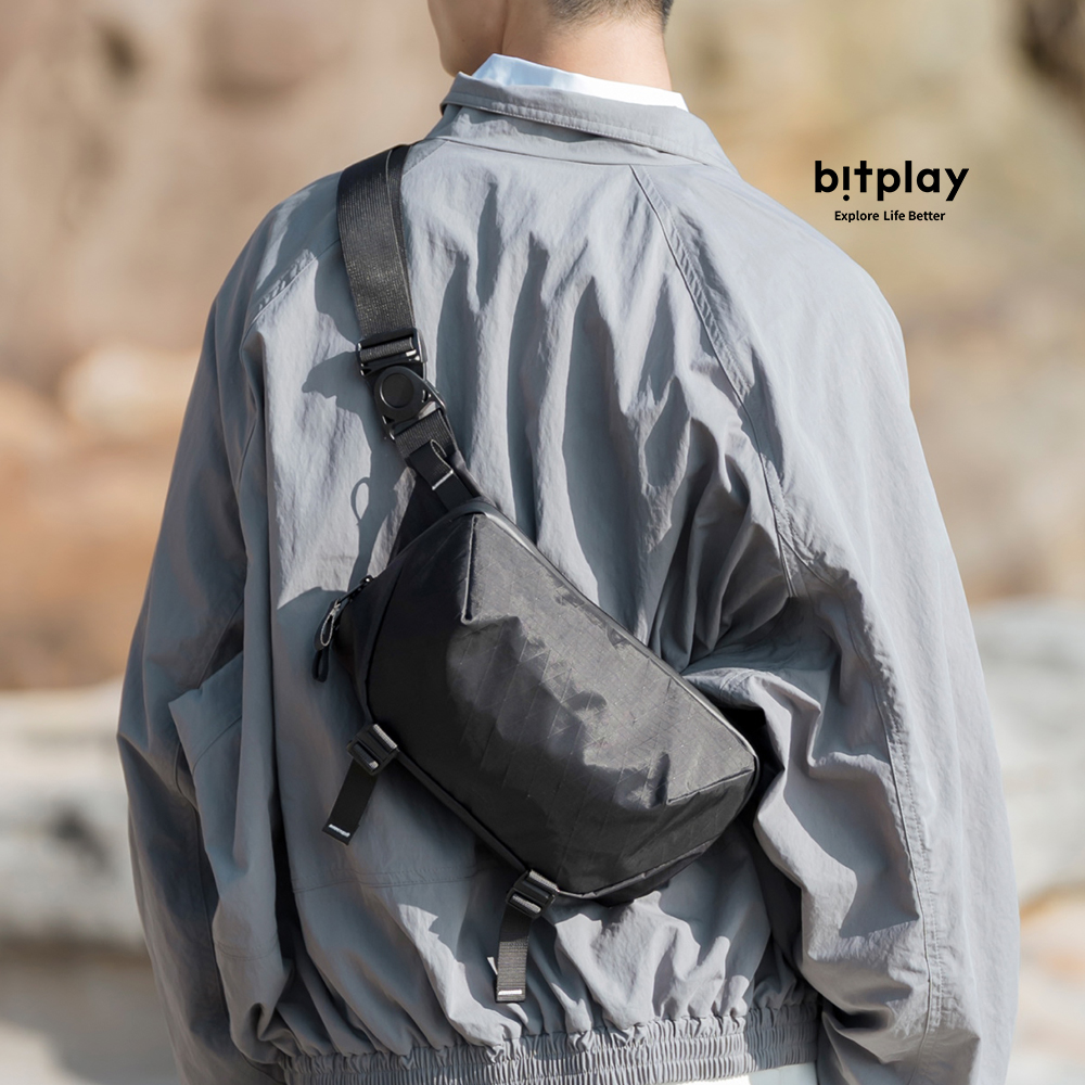 【bitplay】Black Series 3L 跨境單肩包-暗夜黑/旅行防盜斜背包推薦/3L輕量機能側背包 /出國護照防盜收納包 /防潑水通勤斜背小包
