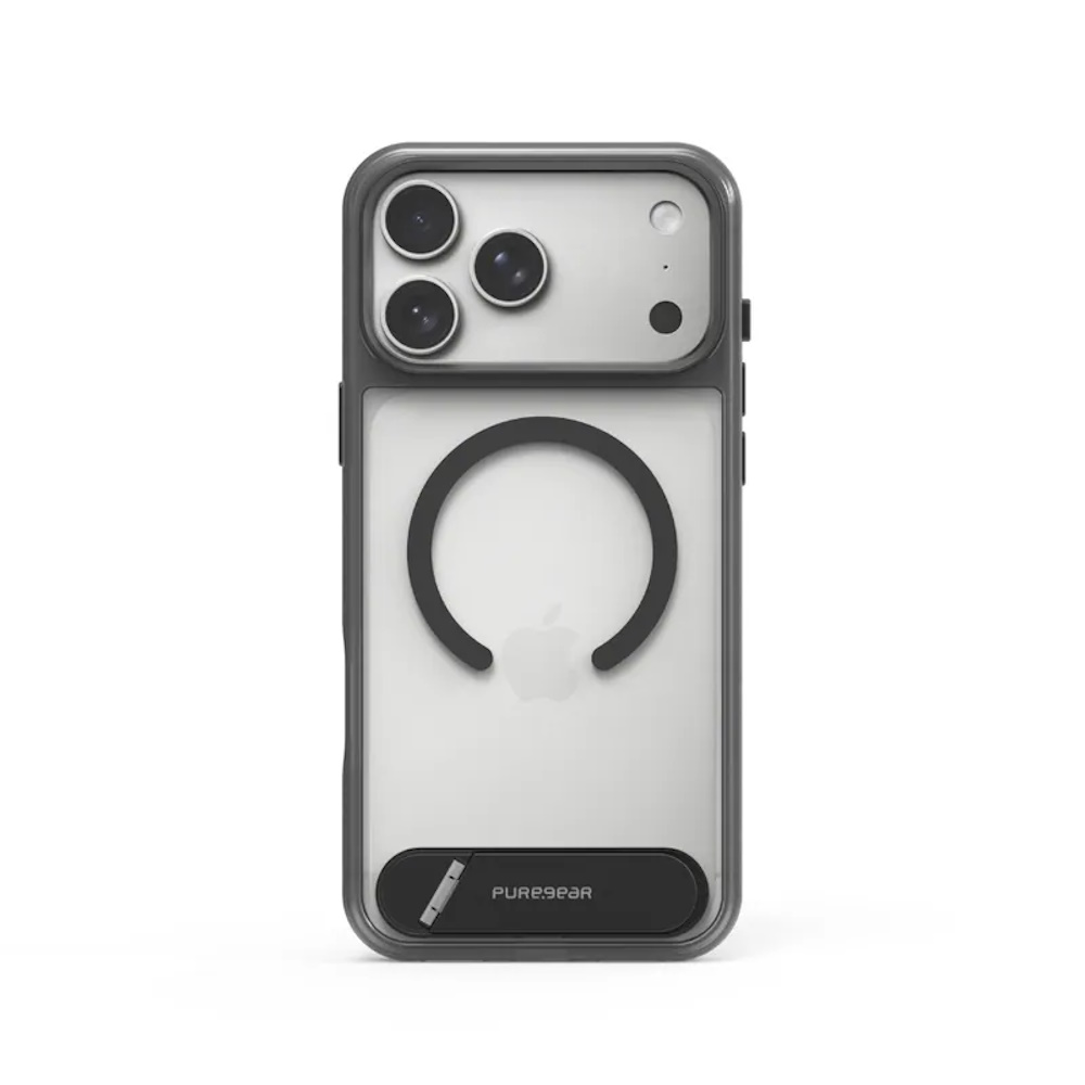 普格爾iPhone 17 Pro Max 6.9 冰鑽磁吸支架保護殼 黑框