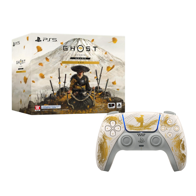 PS5 羊蹄山戰鬼 中文收藏版+SONY PS5 DualSense 無線控制器 羊蹄山戰鬼 黃金限量版