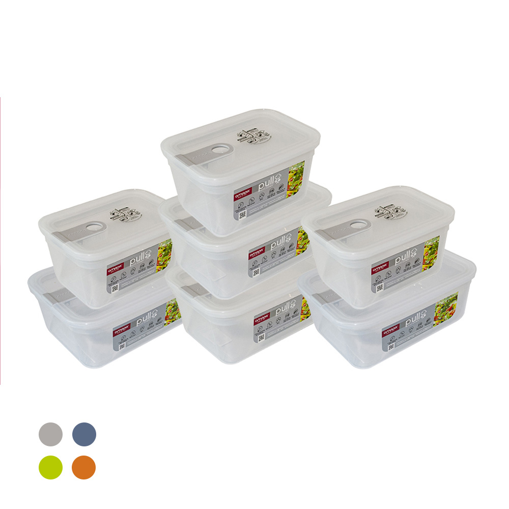 【OMADA】義大利製 主廚CHEF 易拉 保鮮盒1Lx3+1.5Lx2+2.3Lx2(經典七件組)任選色