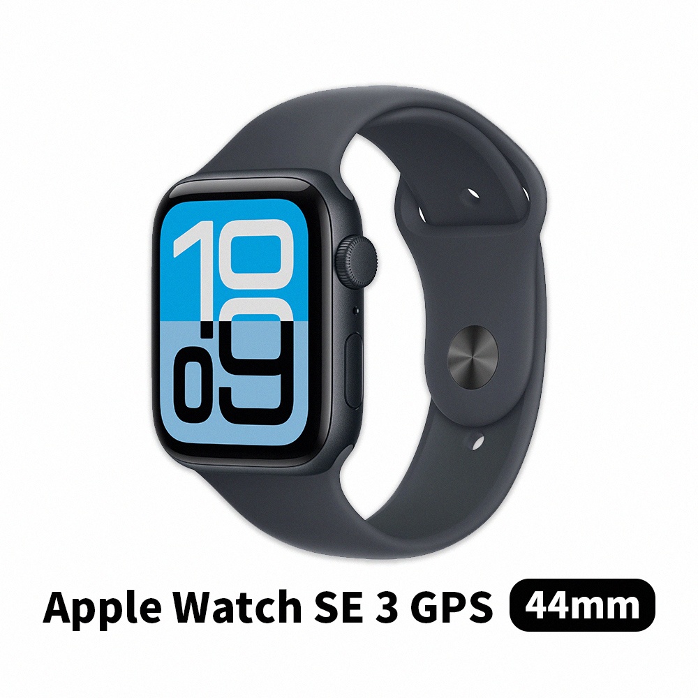 【Apple】Apple Watch SE 3 GPS 44mm 午夜鋁配午夜運動錶帶 ML