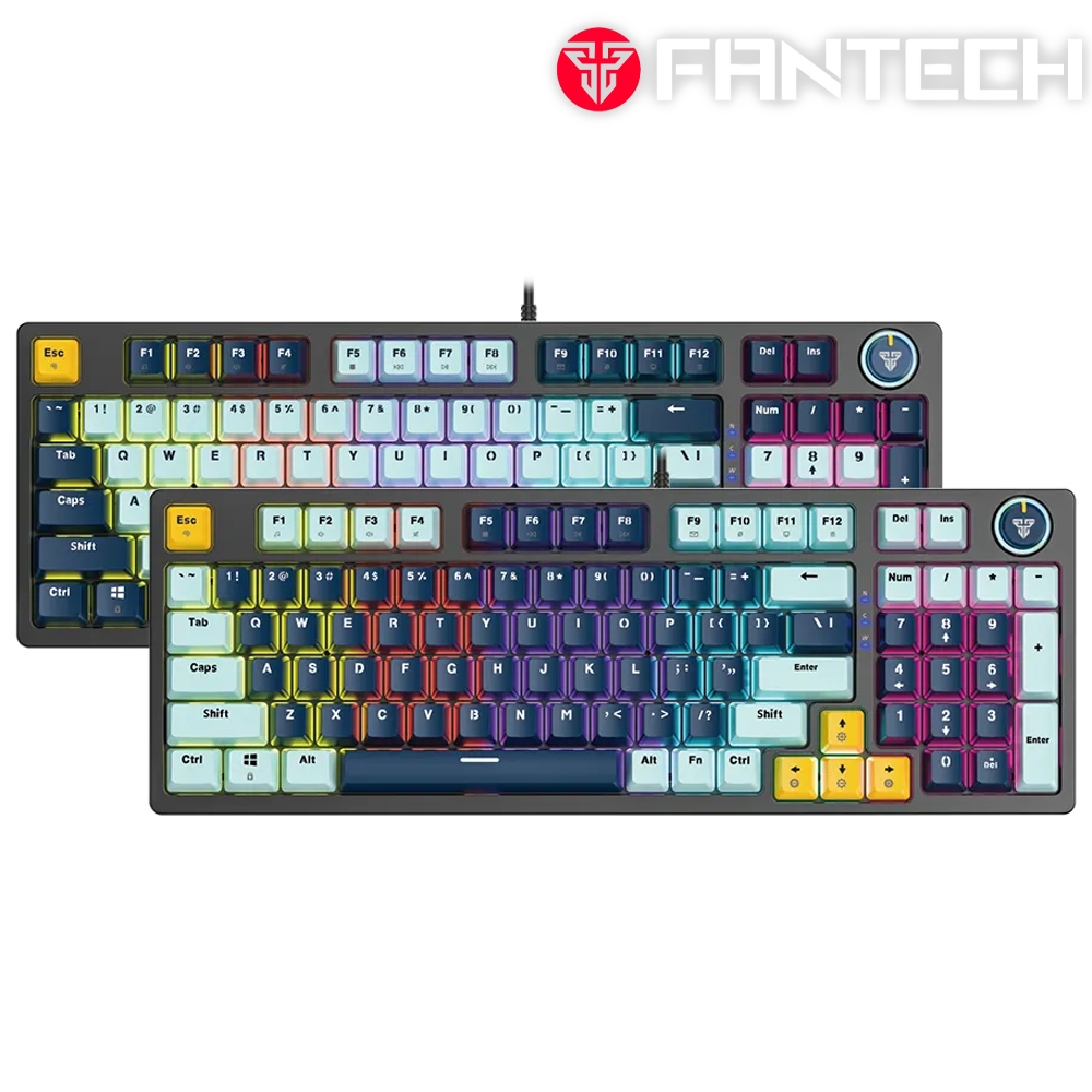 FANTECH MK890 ATOM96 95%可換軸體RGB機械式鍵盤(中文版)(青軸)-海軍藍