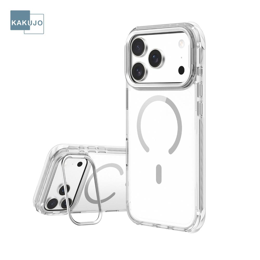 KAKUJO iPhone 18 Pro ECQ-V 超軍規隱形支架保護殼 透灰