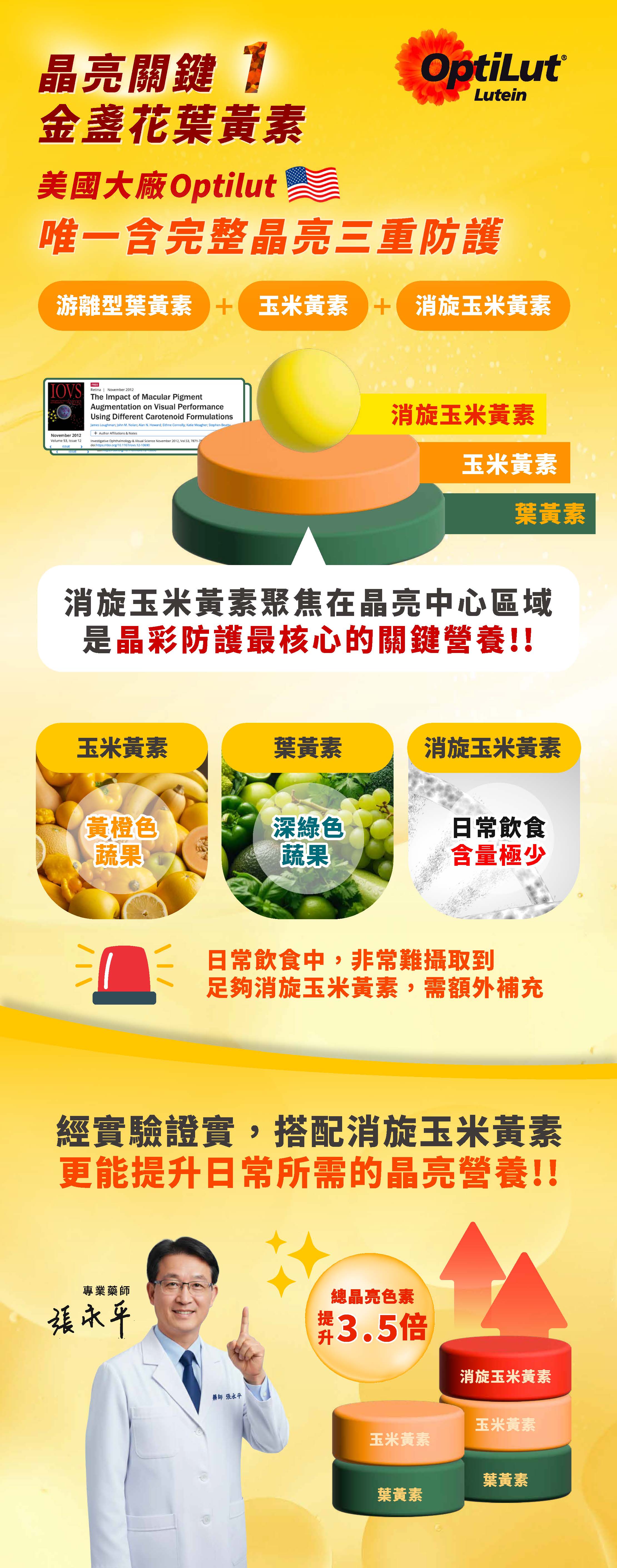 消旋玉米黃素是晶彩防護最核心的關鍵營養 日常飲食難以攝取需額外補充
