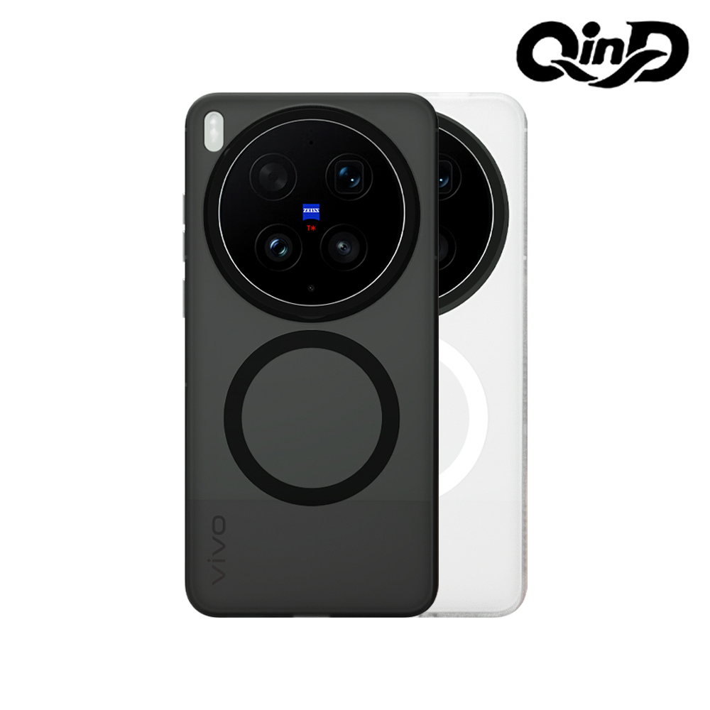 QinD vivo X300 Ultra 5G 隱砂磁吸保護殼(輕砂白)