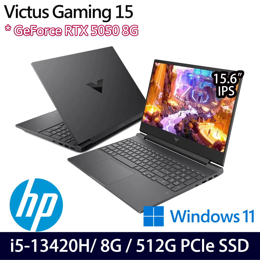 《HP 惠普》HP Victus 15-fa2186TX (15.6吋/i5-13420H/8G/512GB SSD/RTX5050/Win11/二年保)