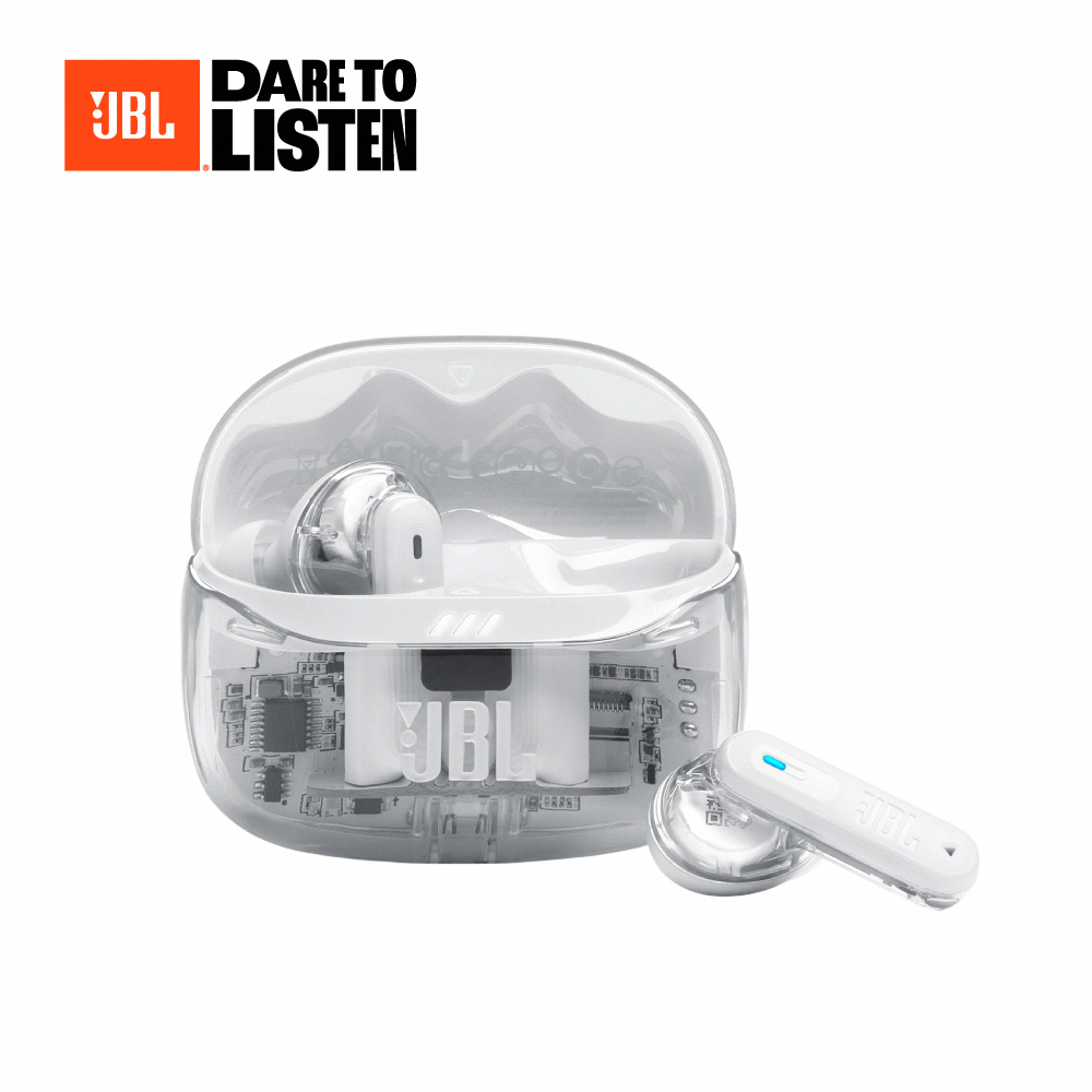 【JBL】Tune Beam 2 Ghost 真無線降噪藍牙耳機_白色(透明版)