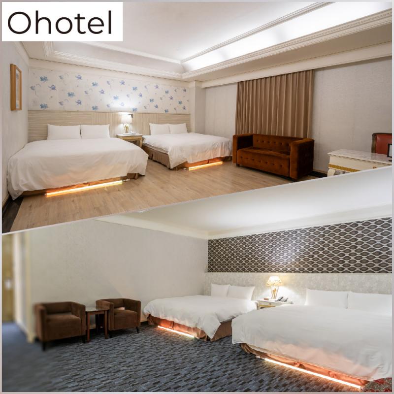 台中【Ohotel麗加園邸酒店】平日豪華四人房一泊一食住宿券MO26