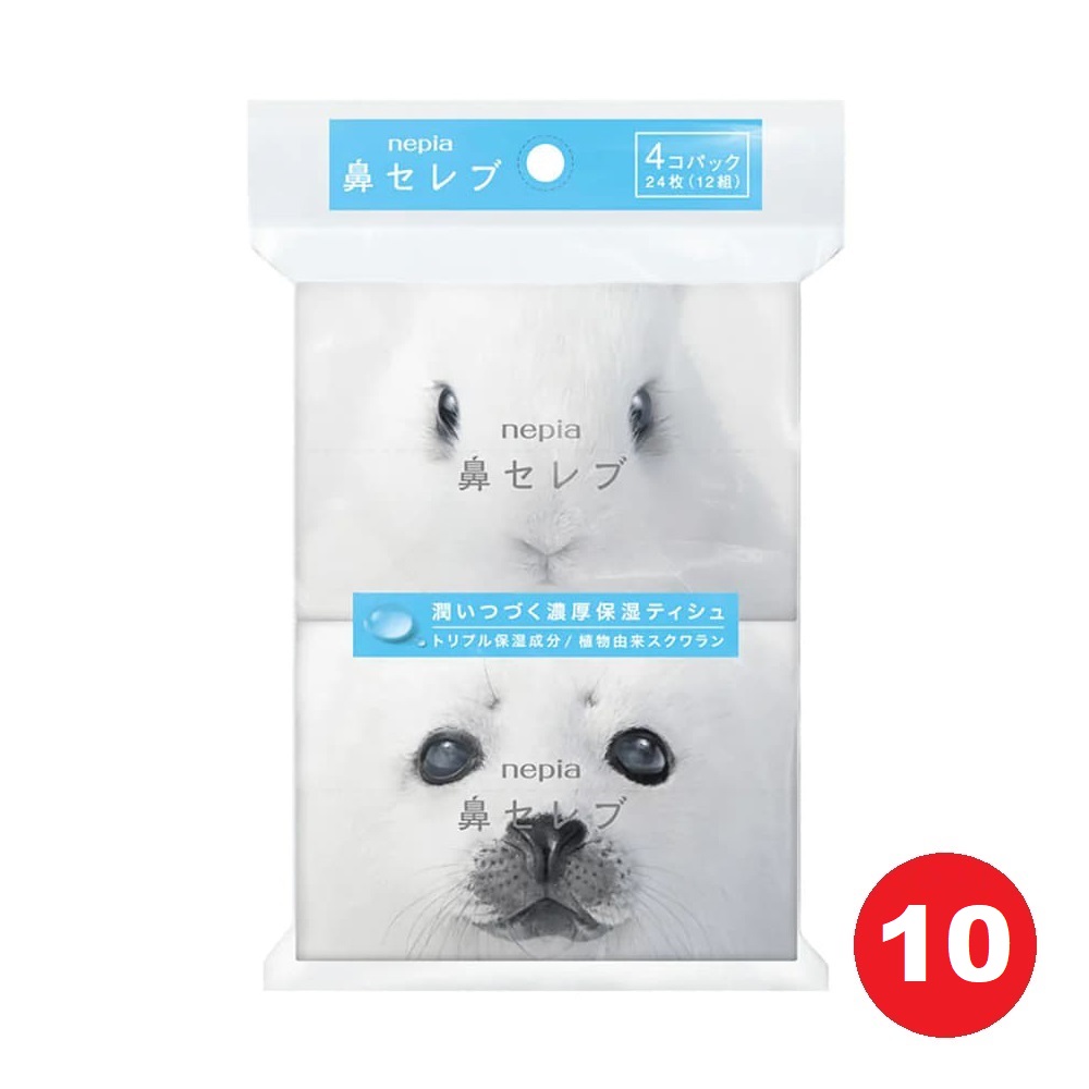 Nepia 鼻部超柔保濕隨身面紙(12抽/4入)*10組