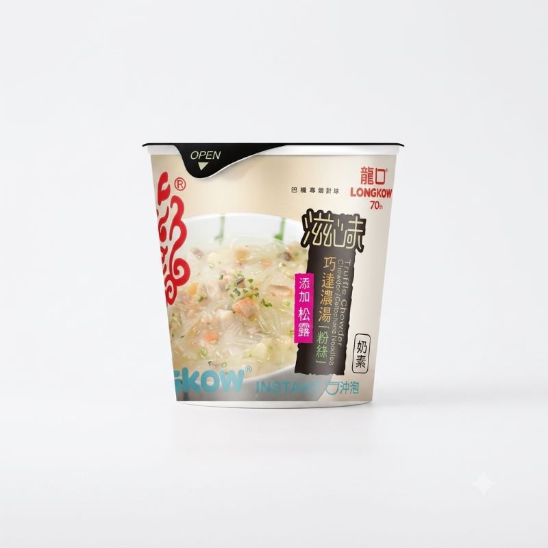 【龍口食品】 滋味-巧達濃湯粉絲43g/杯x12杯/箱