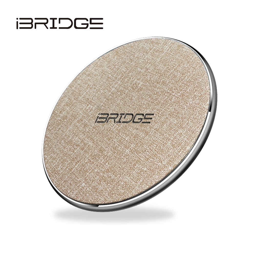 iBRIDGE 10W+蘋果7.5W快充Qi標準無線充電板-咖啡布衣版