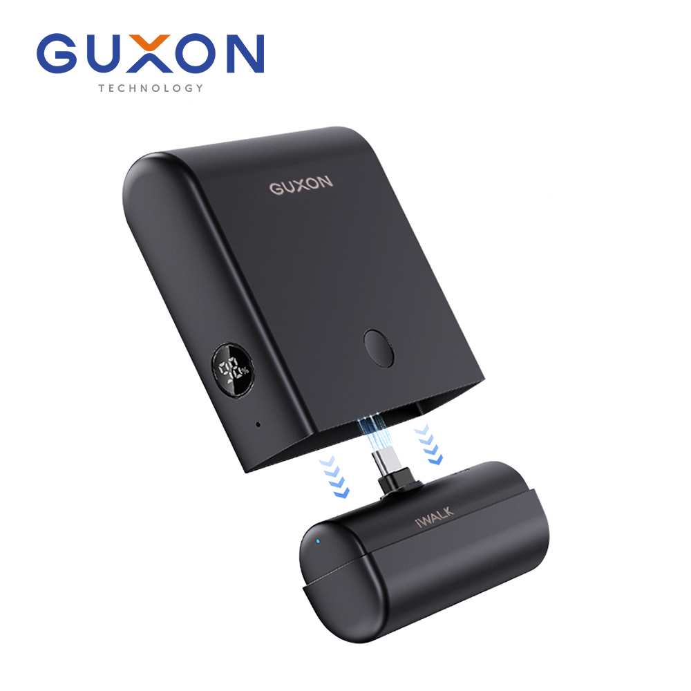 【iWALK X GUXON】LINK 二合一組合式口袋行動電源13500mAh(有標示Wh/3C認證)-Type-C款(黑色)