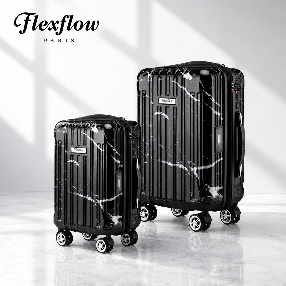 Flexflow 里爾秤重行李箱組19时29时-大理石黑