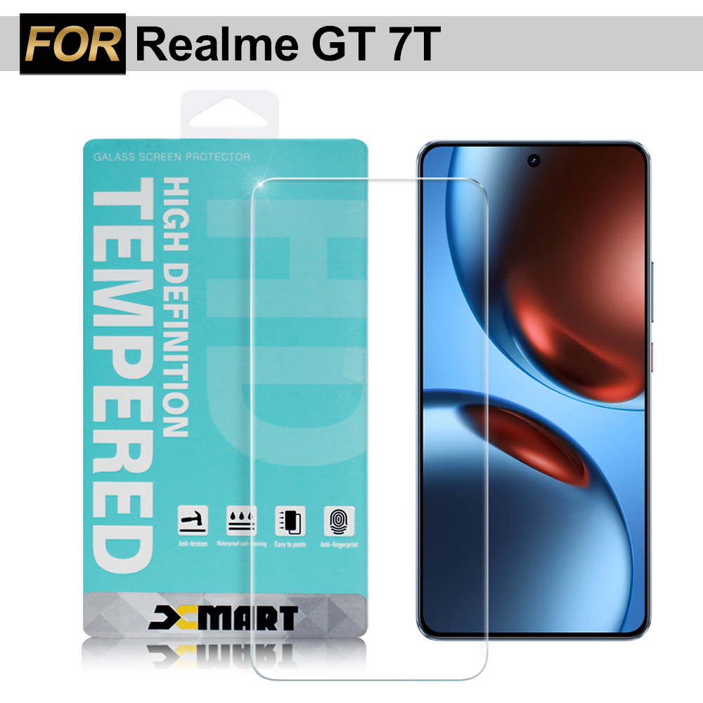 Xmart for Realme GT 7T 薄型 9H 玻璃保護貼-非滿版