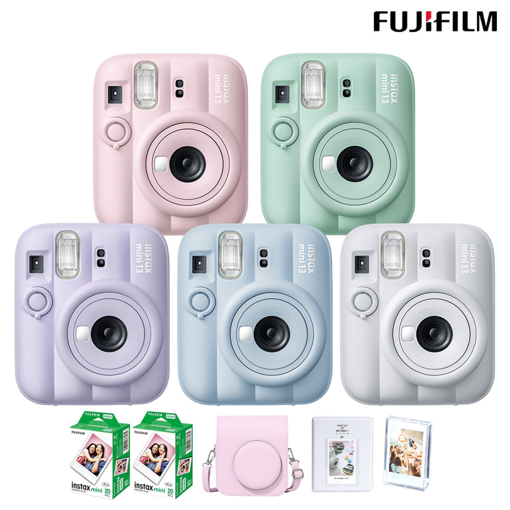 贈皮套40張底片組合 FUJIFILM 富士 instax mini 13 拍立得相機 公司貨 - 珊瑚綠