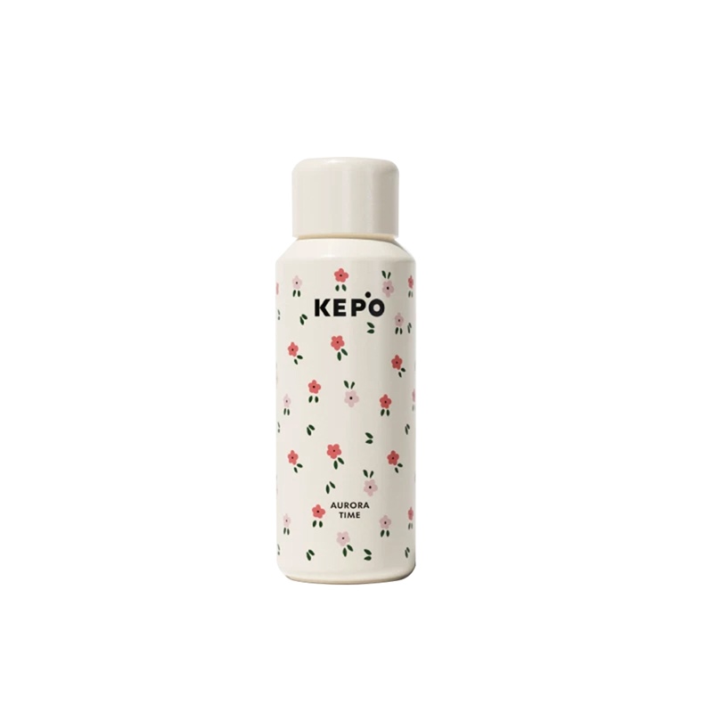 KEPO LQ 400ML KC009 無螺紋彈蓋保溫杯 316不銹鋼 小碎花