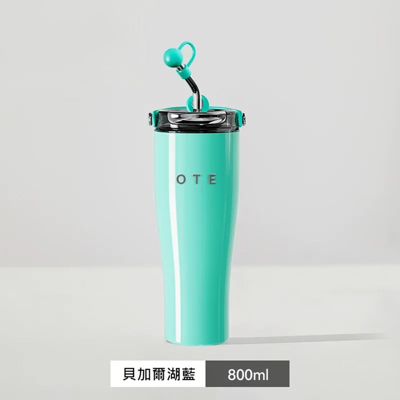 OTE歐堤 LQ 800ML Raincolor T2 316不銹鋼吸管保溫杯 保溫杯 隨行杯 貝加爾湖藍