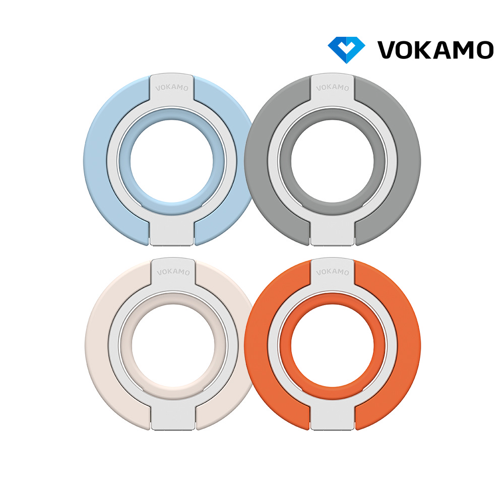 VOKAMO MagSafe 雙面磁吸矽膠指環支架(冰川藍)