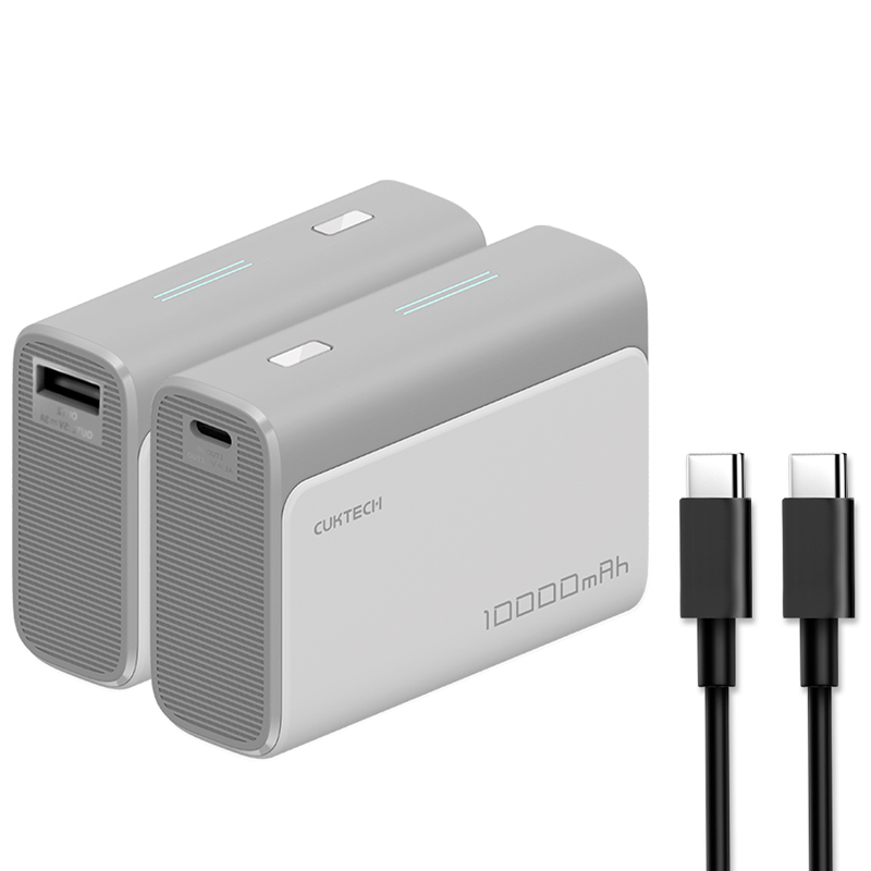 【Wh+CCC標示】CUKTECH 酷態科 PD 30W 口袋型 PD快充 行動電源 10000mAh (PB100S)-灰色