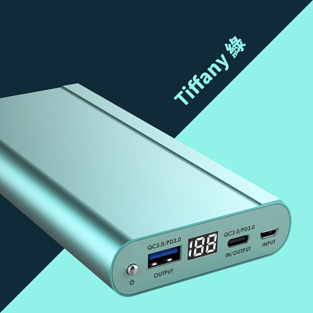 【台灣製造】25000 Series PD3.0/QC3.0 液晶顯示快充行動電源/超大容量(Tiffany綠)